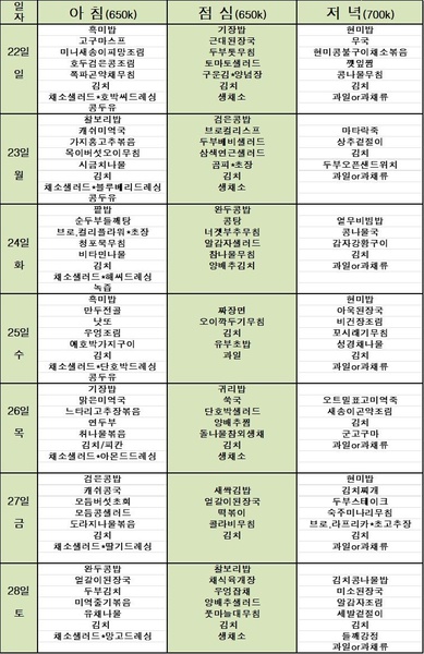 에덴요양병원 식단 안내 - 